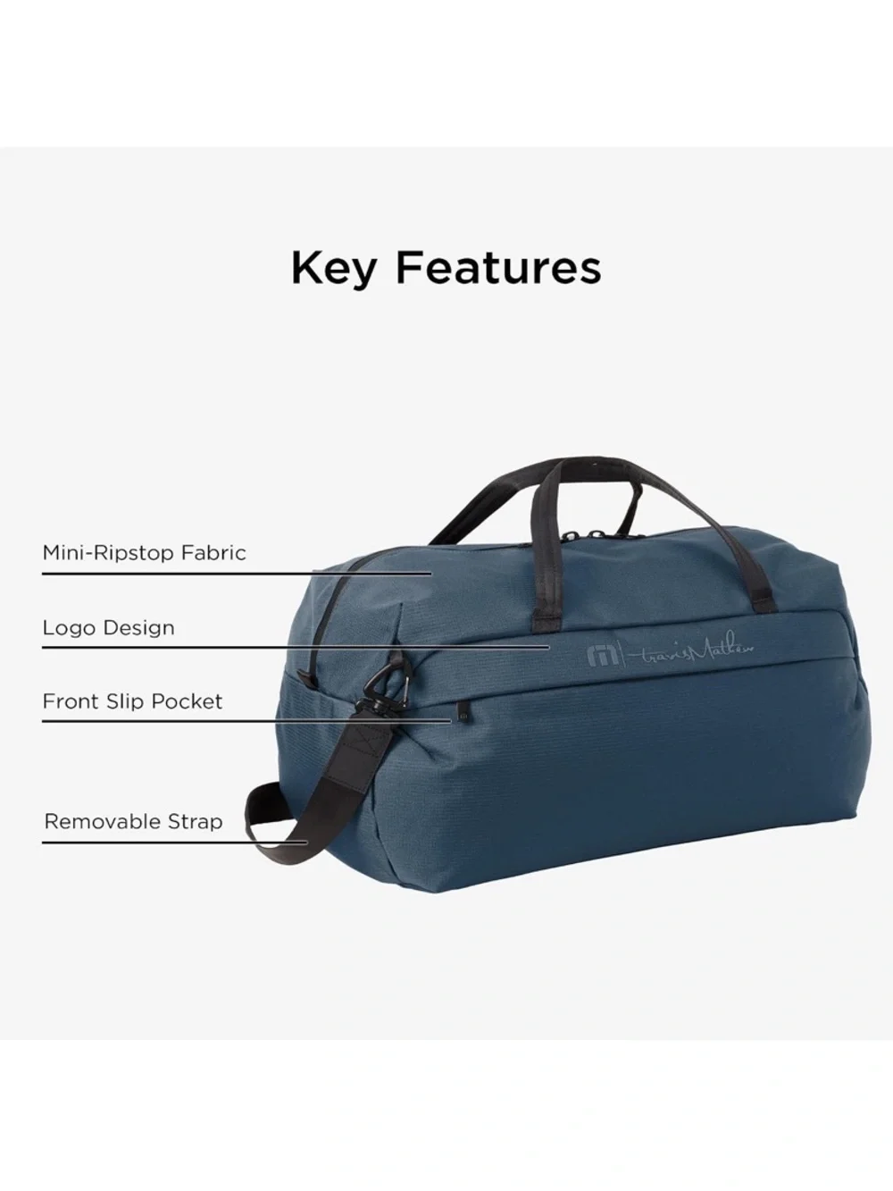 TravisMathew Lateral Duffel Weekender Bag, Navy